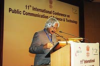 Chief Guest Dr. APJ Abdul Kalam, H.E. Former President of India addressing the delagtes at the inaugural fucnction of 11th PCST-2010 on December 7, 2010